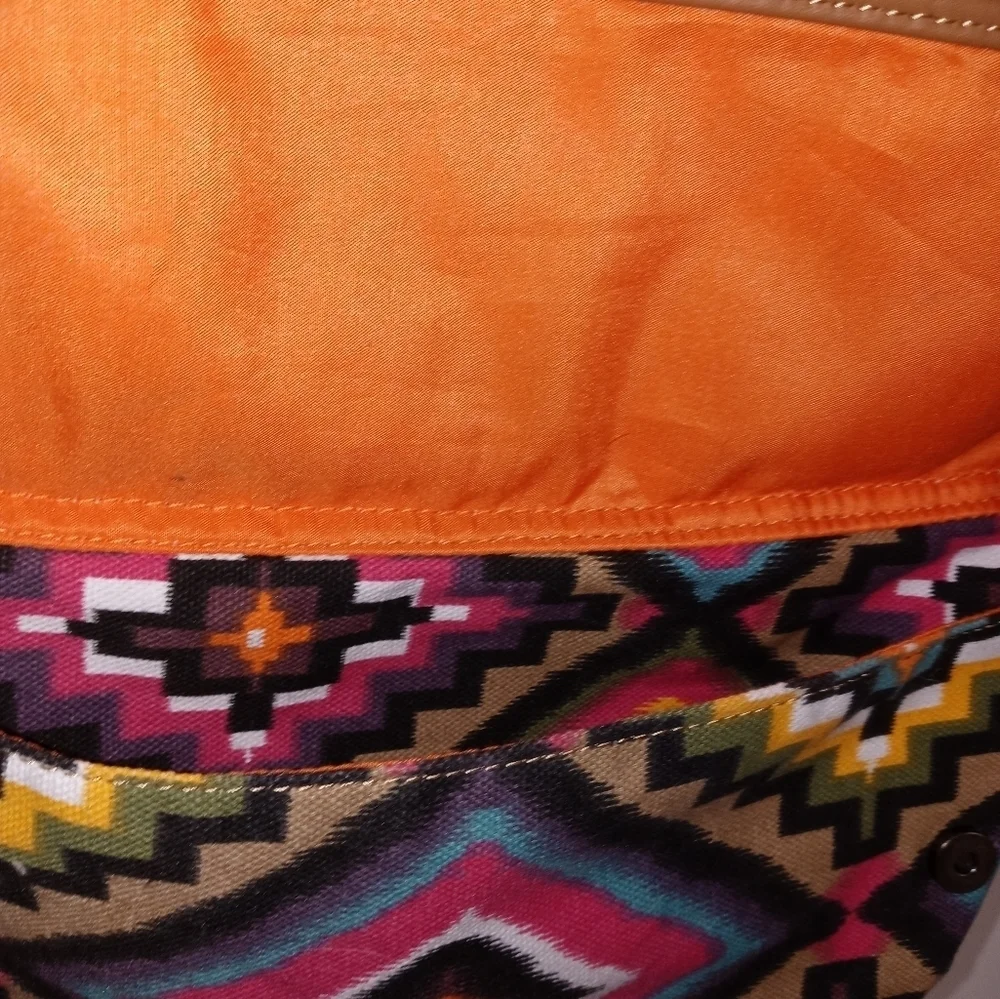 Skechers Aztec Print Canvas Cinch Hobo Backpack 73901 lined drawstring closure